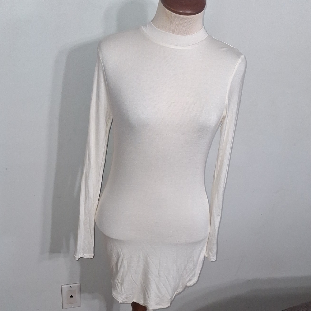 Creamy Ivory Long Sleeve Mini Dress- W Sz Small